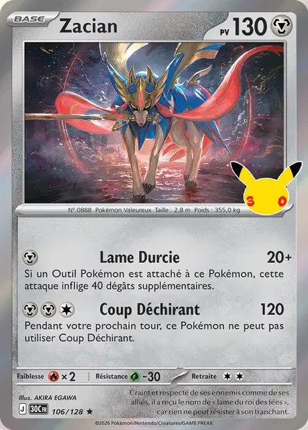 Zacian - 30e Anniversaire -106/128