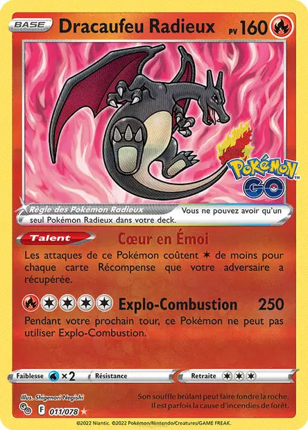 Dracaufeu Radieux - Pokémon Go - 011/078