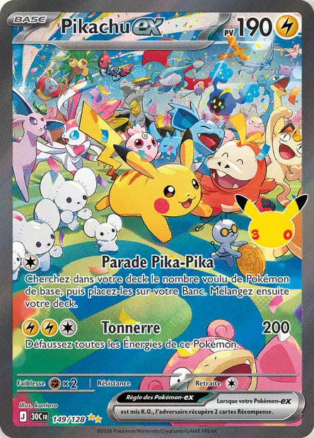 Pikachu Jour Alternative - 30e Anniversaire -149/128