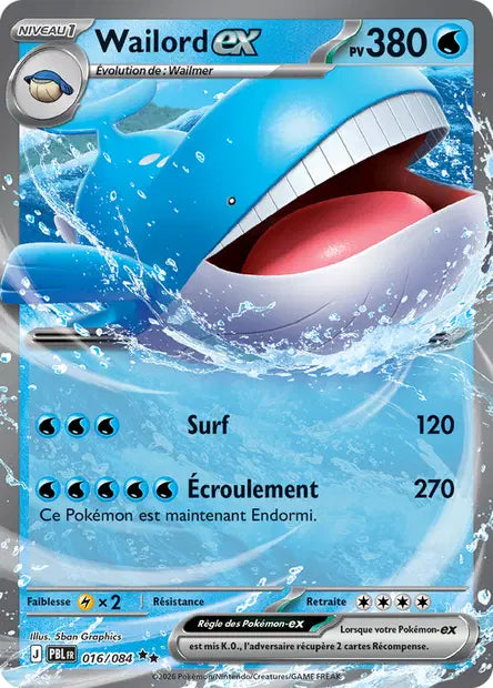 Wailord Ex - Nuit Noire - 016/084