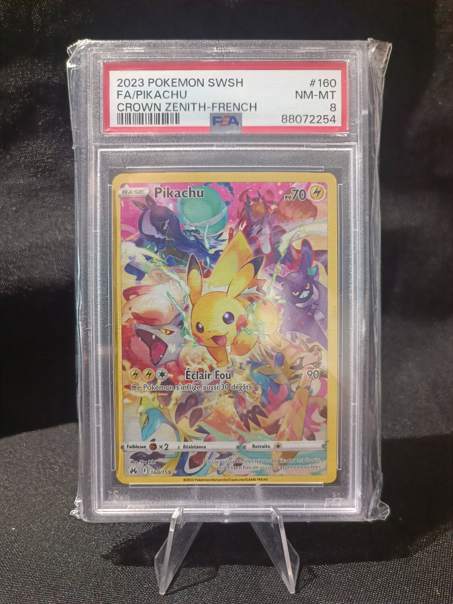 Pikachu Secrète PSA 8- Zenith suprême - 160/159
