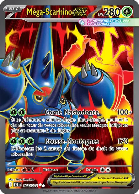 Mega Scarhino Ex Full art - Flammes Fantasmagoriques -108/94
