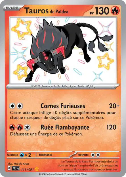 Tauros De Paldea shiny- Destinées de Paldea - 111/091