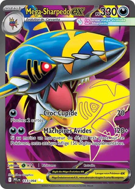 Mega Sharpedo Ex Full art - Flammes Fantasmagoriques -113/94