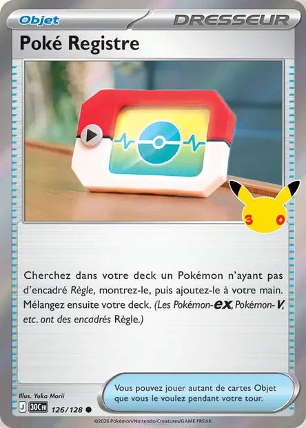 Poké Registre - 30e Anniversaire -126/128