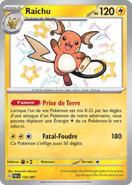 Raichu shiny- Destinées de Paldea - 132/091