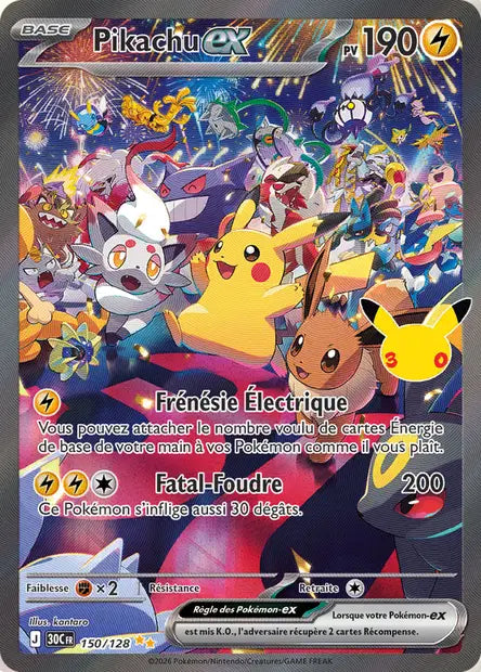 Pikachu Nuit Alternative - 30e Anniversaire -150/128