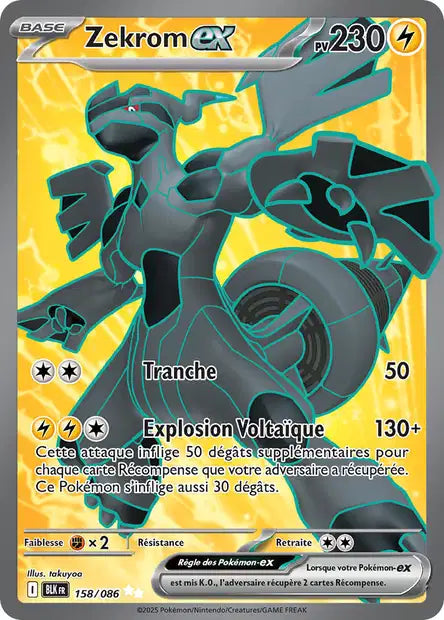 Zekrom Ex Full art - Foudre Noire - 158/086