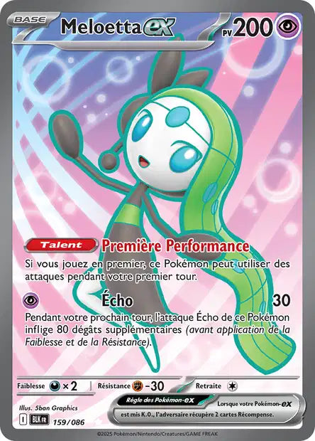 Meloetta Ex Full art - Foudre Noire - 159/086