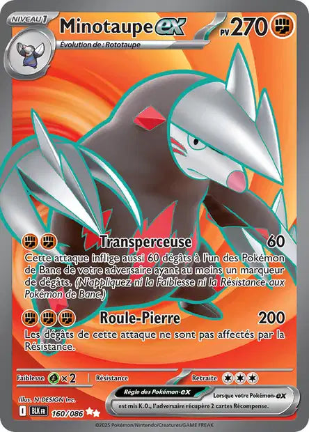 Minotaupe Ex Full art - Foudre Noire - 160/086