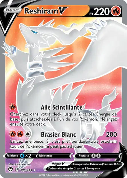 Reshiram V Full art - Tempête argentée   - 172/195