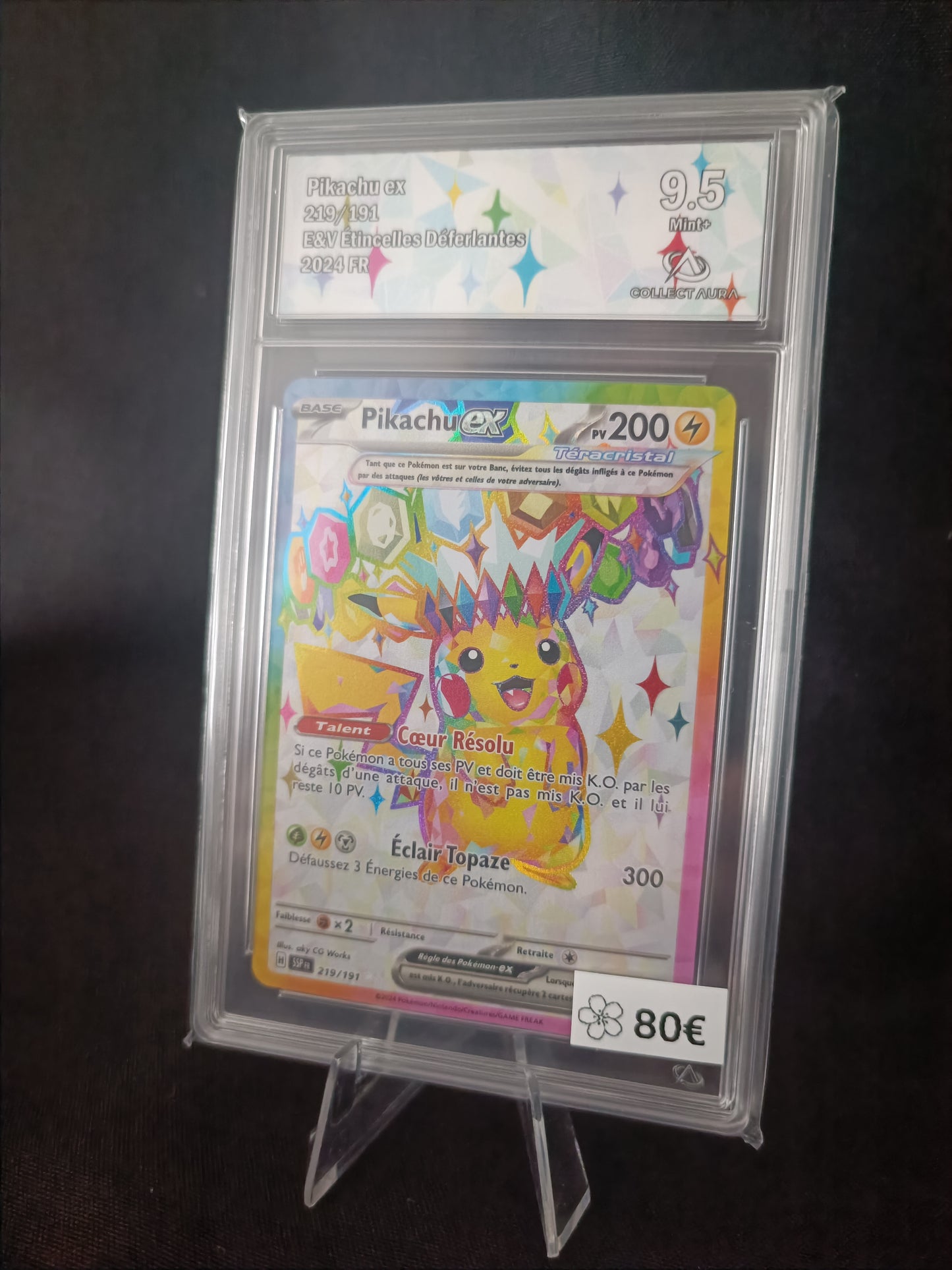 Pikachu Ex Full art Collect Aura 9.5 - Etincelles Déferlantes - 249/191