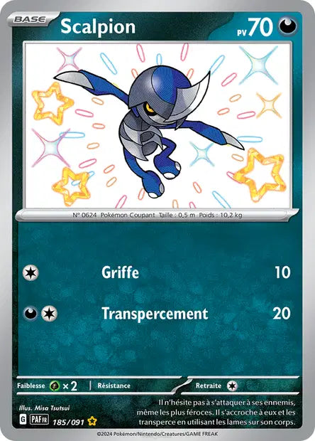 Scalpion Cornebre shiny- Destinées de Paldea - 185/091