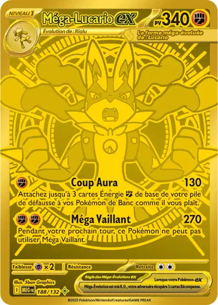 Mega Lucario Ex Gold MUR  -Méga Evolution  -188/132