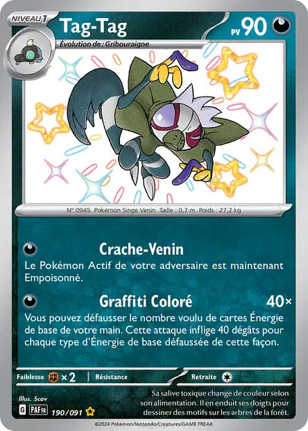 Tag Tag Cornebre shiny- Destinées de Paldea - 190/091