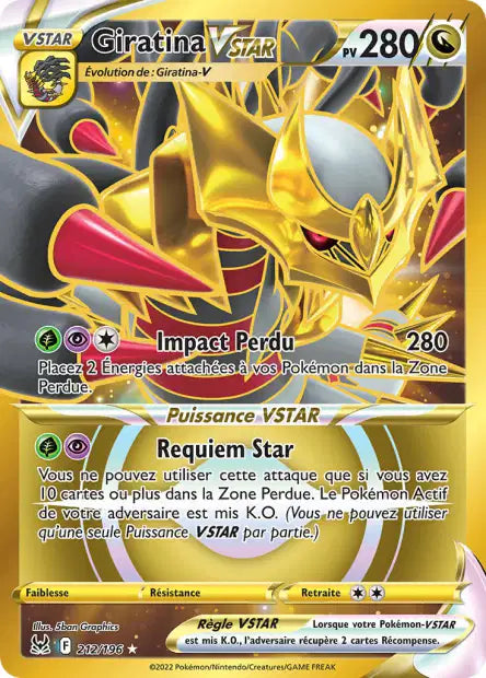Giratina V star Gold - Origines perdue - 212/196