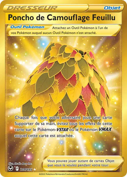Poncho de Camouflage Feuillu Gold - Tempête argentée   - 214/195