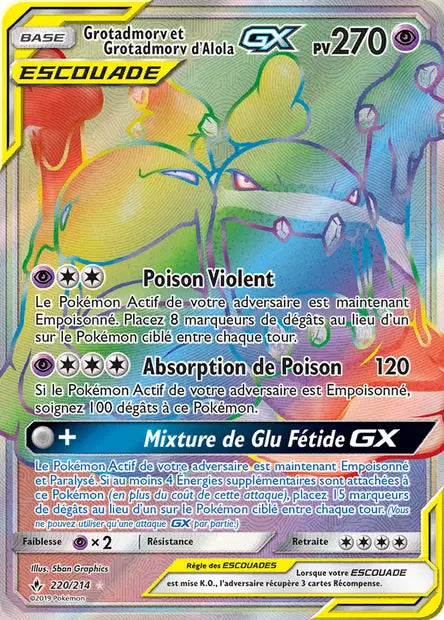 Grotadmorv et Grotadmorv D Alola Gx Rainbow - Alliance Infaillible - 220/214