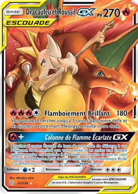 Dracaufeu Roussil Gx Escouade - Eclipse Cosmique -22/236