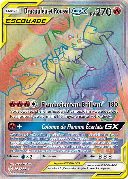Dracaufeu Roussil Gx Escouade - Eclipse Cosmique -251/236