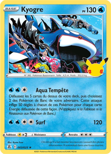 Kyogre Holo  - Célébration - 003/025