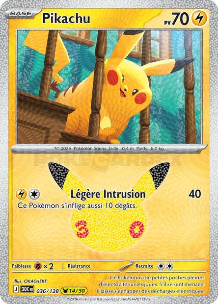Pikachu Holo - 30e Anniversaire -036/128