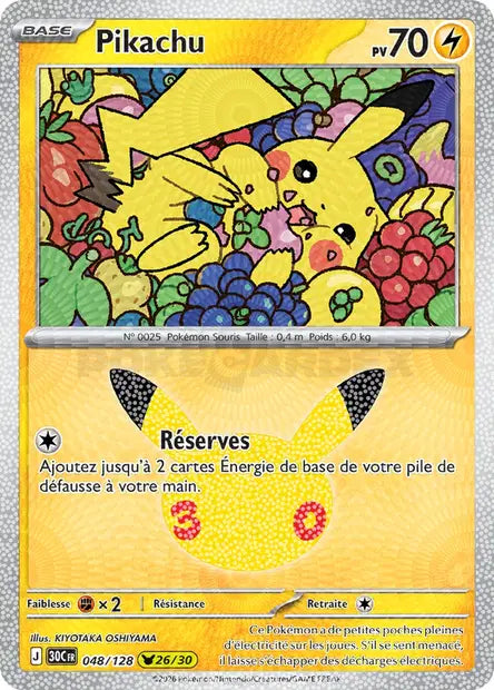 Pikachu Holo - 30e Anniversaire -048/128