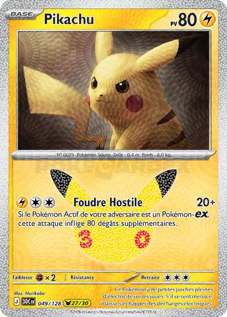 Pikachu Holo - 30e Anniversaire -049/128