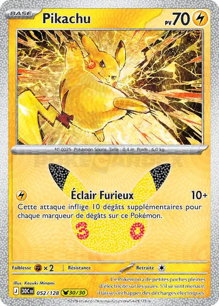 Pikachu Holo - 30e Anniversaire -052/128