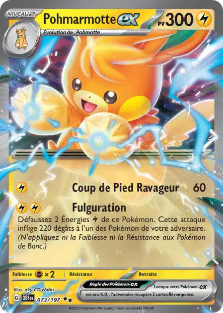 Pohmarmotte Ex -Flammes Obsidiennes - 073/197