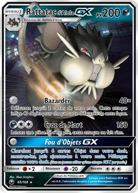 Rattatac d Alola Gx - Tempete Céleste - 85/168