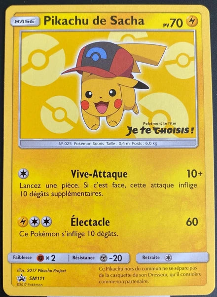 Pikachu de Sacha Jaune - Promo - SM111