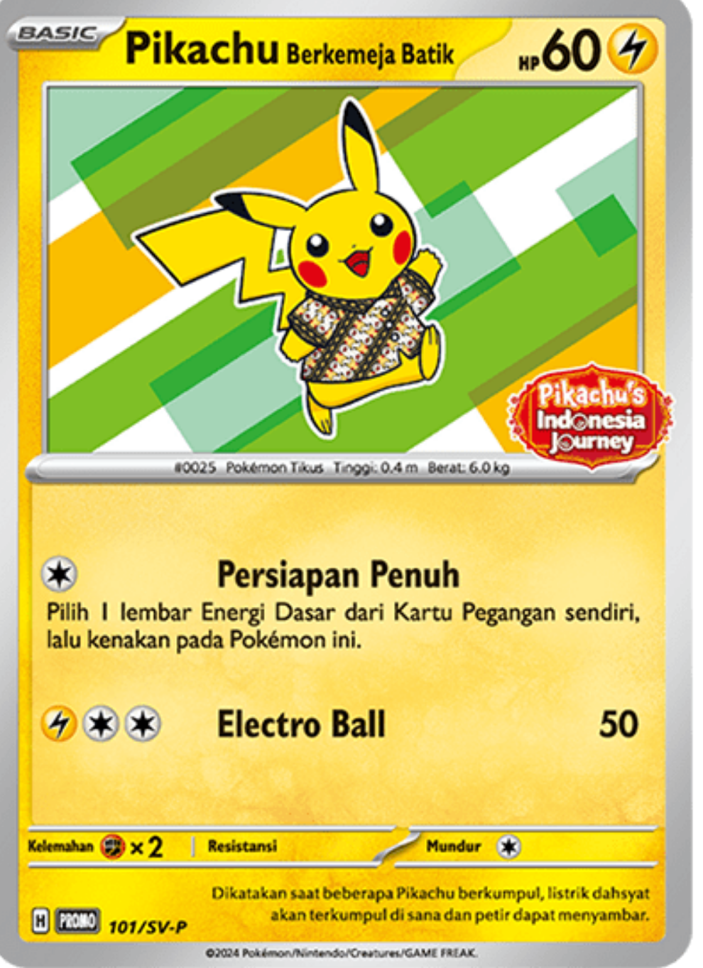 Pikachu Indonesian Vert - Promo  - 101/svp