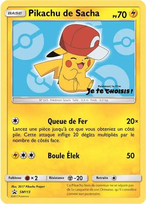 Pikachu de Sacha Bleu clair - Promo - SM113