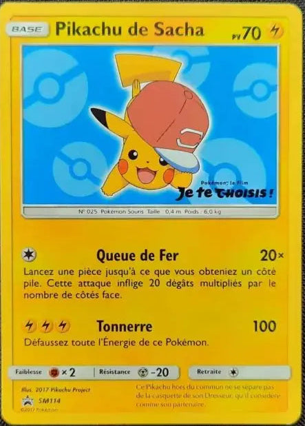 Pikachu de Sacha Bleu foncé - Promo - SM114