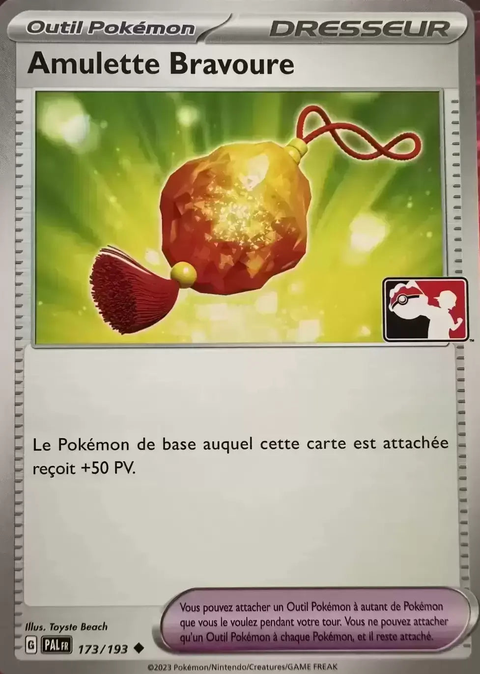 Amulette Bravoure - Evolution à Paldéa Play Pokemon- 173/193