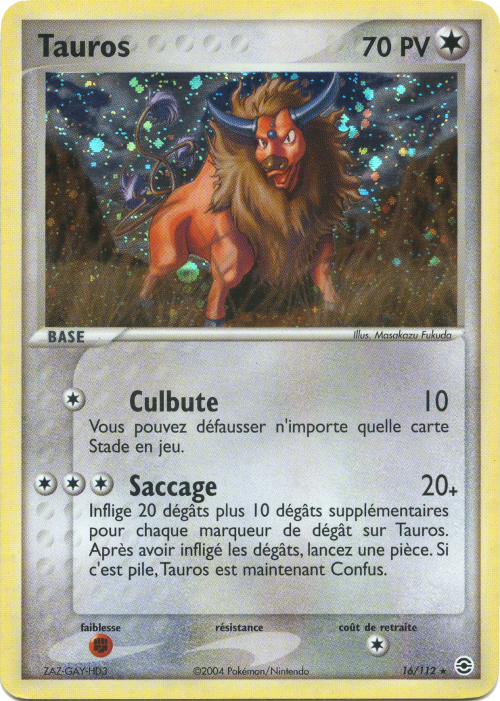 Tauros holo - Bloc Ex Rouge Feu vert feuille - 16/112