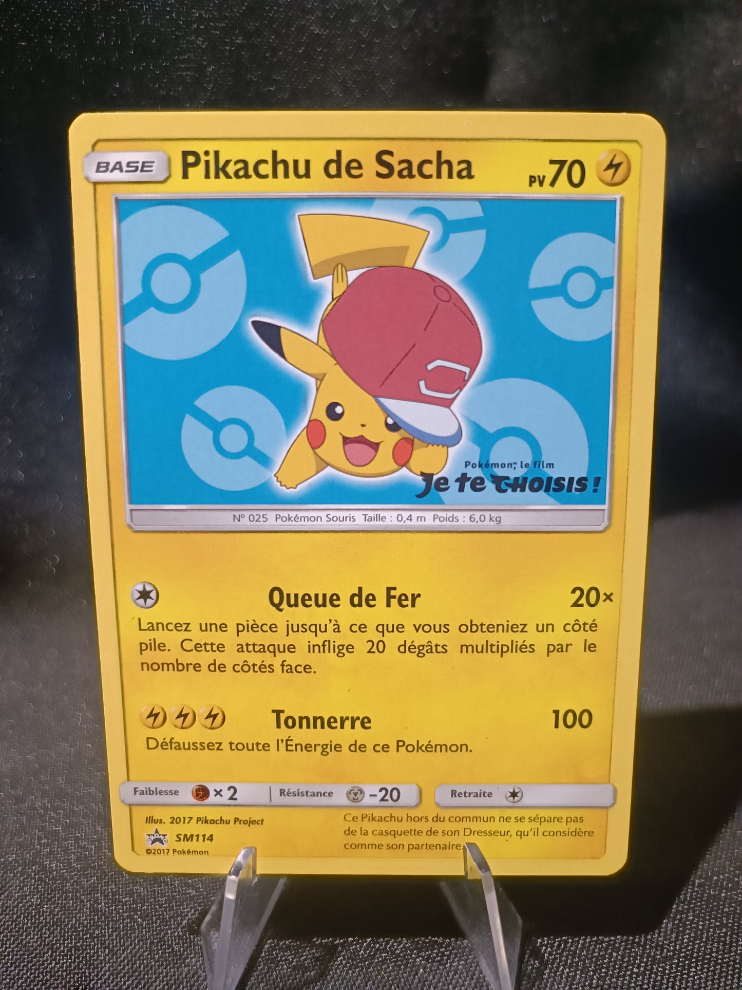 Pikachu de Sacha Bleu foncé - Promo - SM114