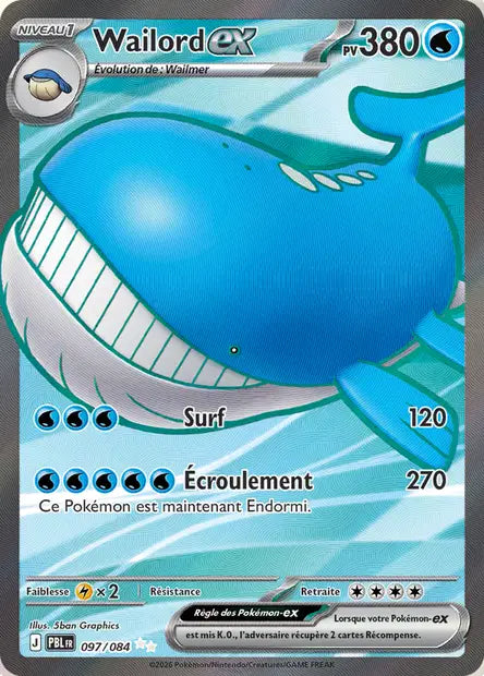 Wailord Ex Full art - Nuit Noire - 097/084