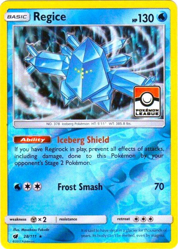 Regice Reverse Pokémon league - Ombres Ardentes - 28/147