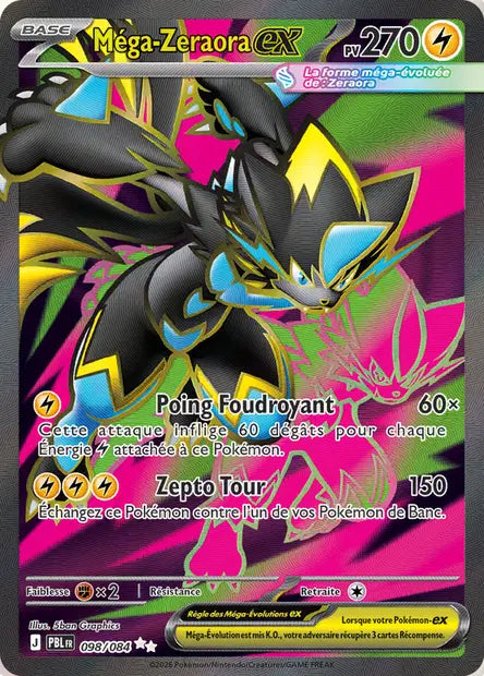 Mega Zeraora Ex Full art - Nuit Noire - 098/084
