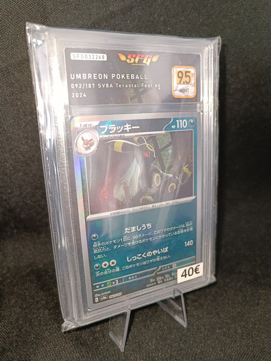Noctali Pokeball Gradee SFG 9.5 - Sv8a Japonais - 092/187