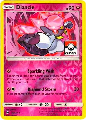 Diancie Reverse Pokémon league - Ombres Ardentes - 94/147