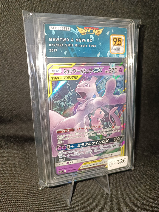 Mew Mewtwo GX Tag team Gradee SFG 9.5 - SM11 Japonais - 029/094