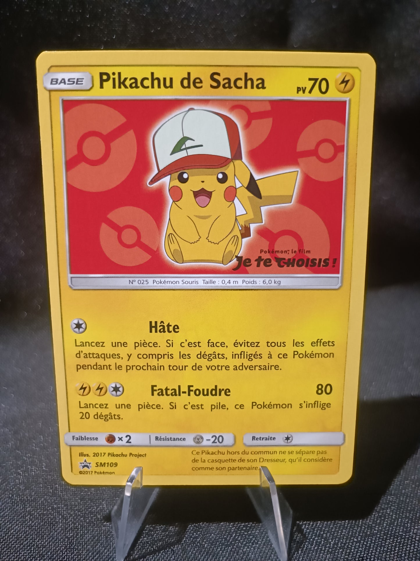 Pikachu de Sacha Rouge - Promo - SM109