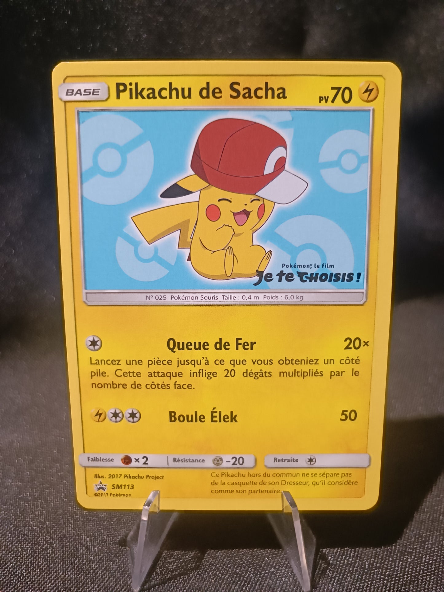 Pikachu de Sacha Bleu clair - Promo - SM113