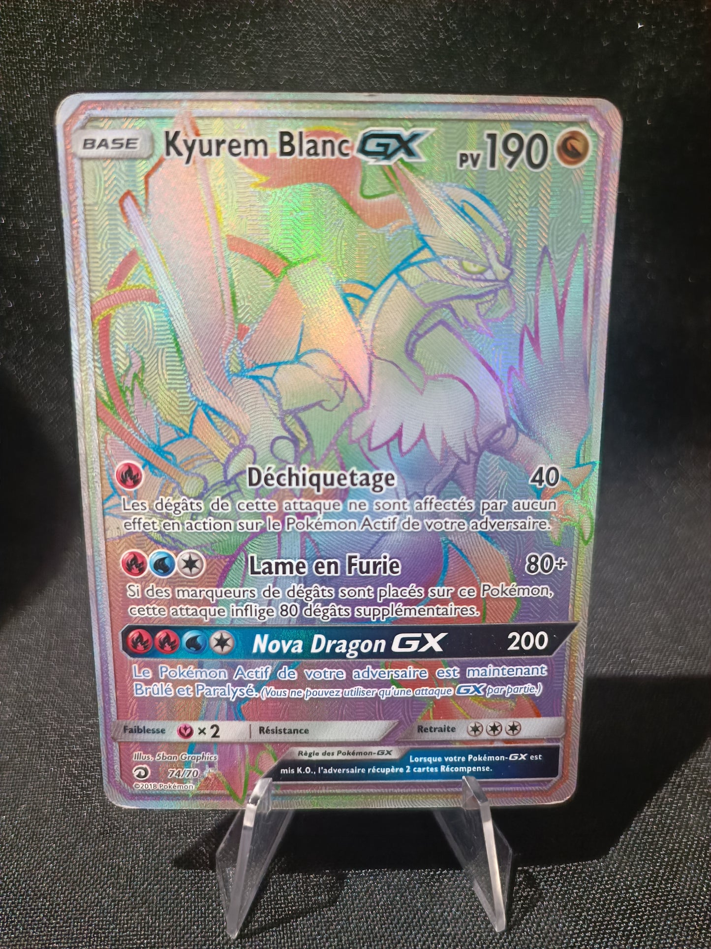 Kyurem Blanc Gx Rainbow - Majesté des Dragons- 74/70